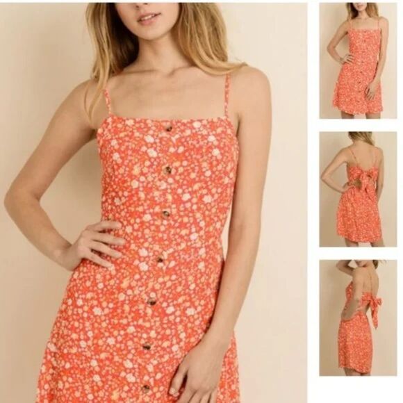 ✨ DRESS FORUM Button Down Flower Dress✨ - Picture 1 of 8